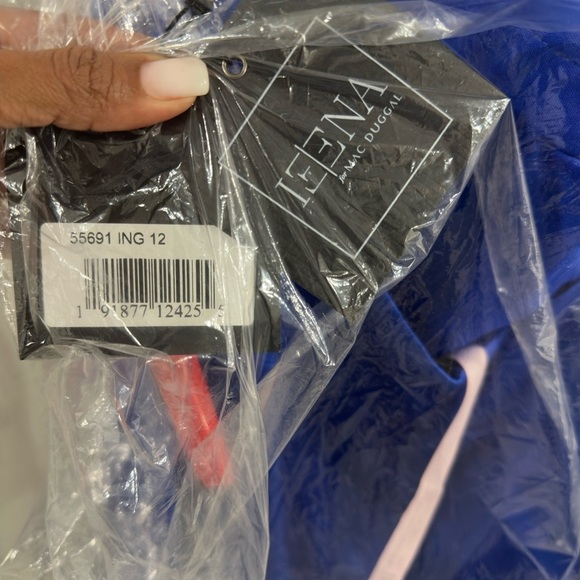 Mac Duggal Royal Blue Mini Satin Cocktail Dress with Chain Straps Sz 12. - Picture 6 of 9